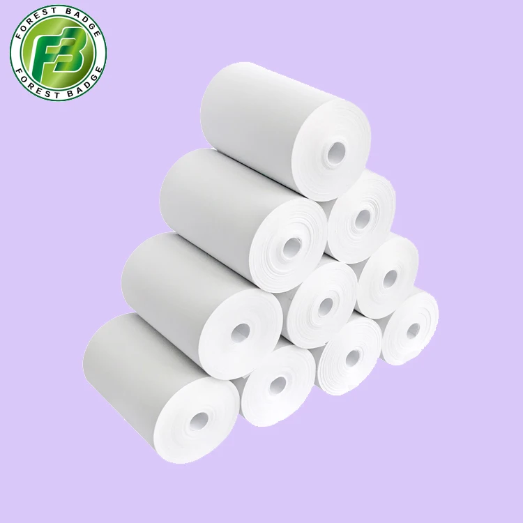 Factory Price Custom Thermal Pos Paper Roll Cash Register Paper 57x40mm 70gsm Single White Coreless OEM & ODM about 6.6 Meters