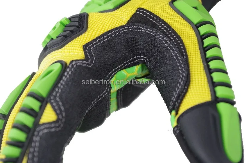 
HIGH-VIS SDXG2 CE EN388 4131 Touch Screen Gloves Impact Gloves Anti-Slip Safety Drilling Shock Absorption Work Gloves 