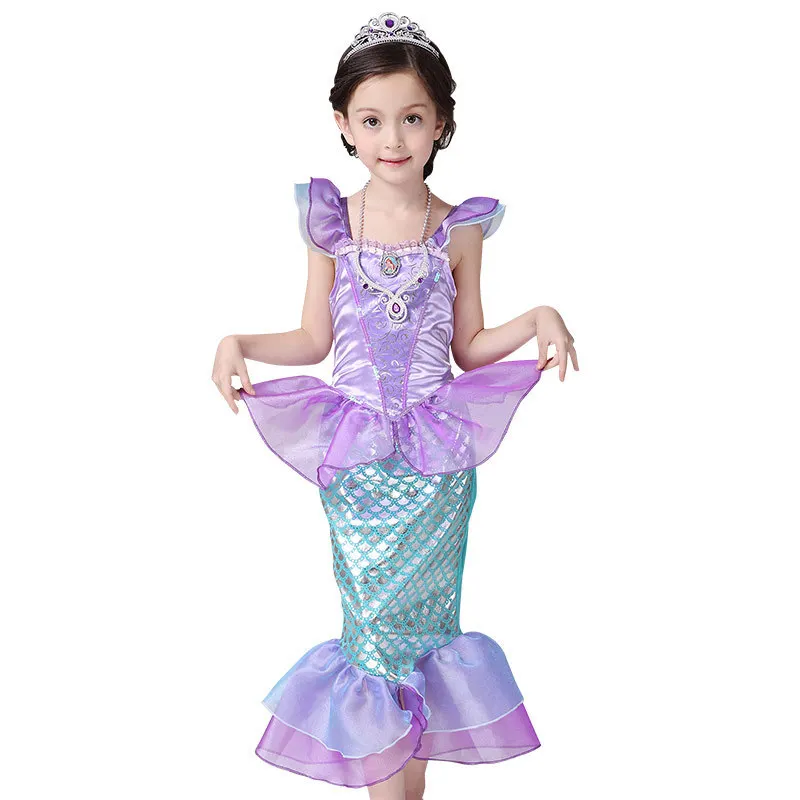 The Little Mermaid font b Fancy b font Kids Girls font b Dresses b font Princess