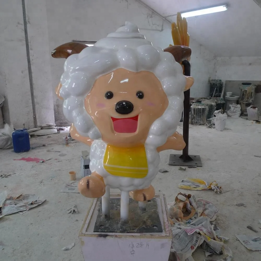 Life size Pleasant Goat and Big Big Wolf decorative sculpture