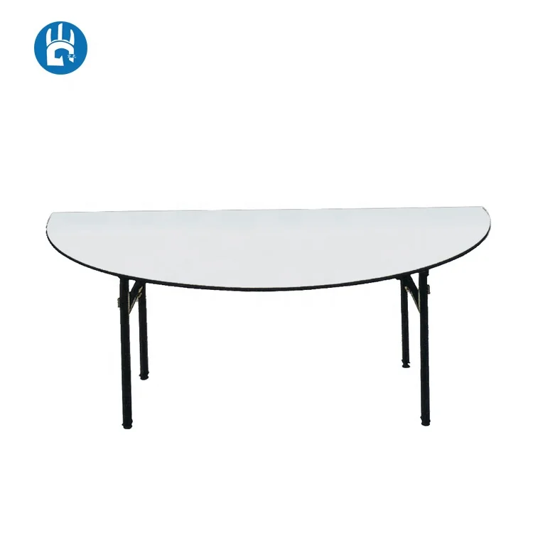 Wedding Fireproof PVC Combinate Conner Half Moon Foldable Catering Hotel Banquet Table for Buffet