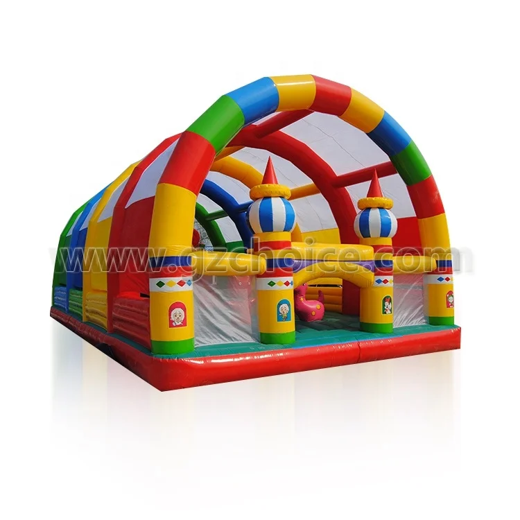 Giant Inflatable Obstacle Course with Large Climbing Wall Slide Super Combo Bounce House