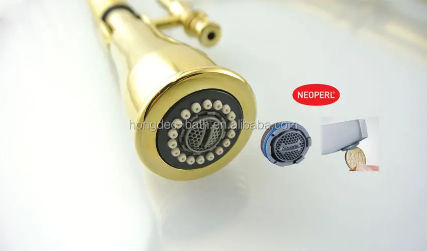 Luxury Royal Durable Brass Golden High Arc Hot and Cold Swivel Ceramics Handle Kitchen Sink Mixer Taps Faucet.