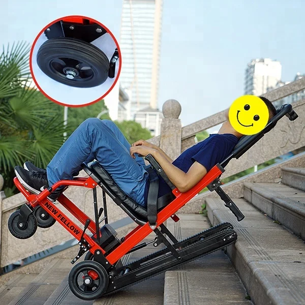 Folding climbing wheelchair for elderly