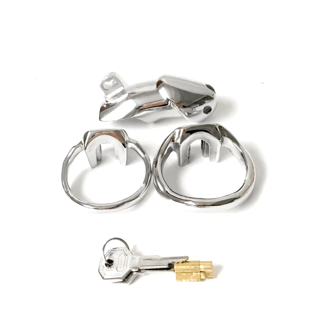 Newest male bird lock chastity device stainless steel cock ring cage men penis cages cbt toy devices sex products for adults