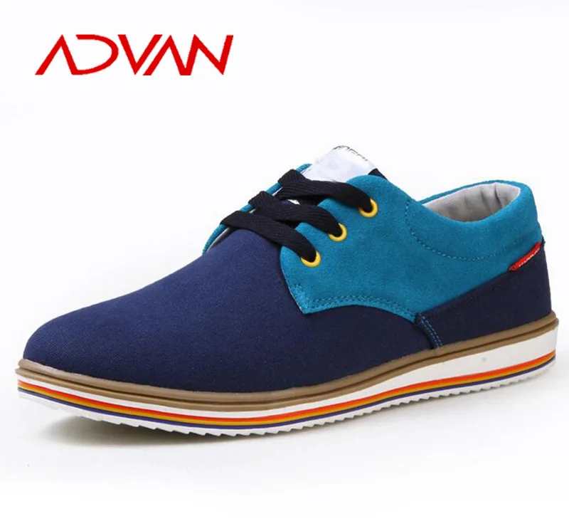 New Design Advan Canvas Cement Flat Shoes Male Lace-up Rubber Sole Footwear for Wholesale