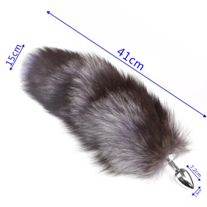 
Special Shape Artificial Fox Tail with Metal Anal Plug 