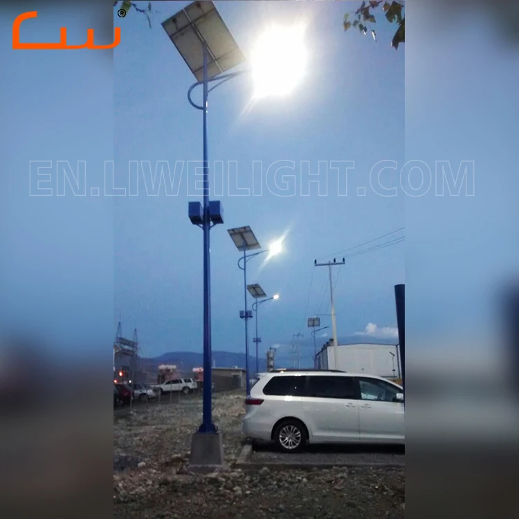 50watt 60W cob lamp head LED solar street light case 7-8M pole