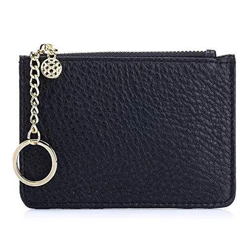 High quality unisex small coin wallet purse leather clutch bag card holder leather coin purse key bag holder