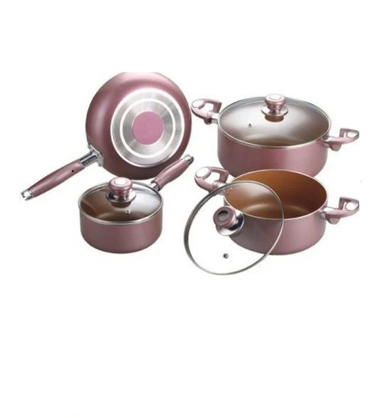 
8pcs cookware set/aluminum cooking pot with non stick and glass lid 