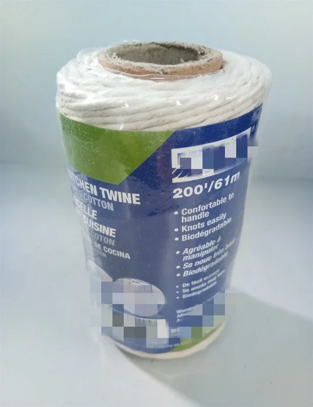 Made in China hot sale 100% virgin cotton twine for butcher twine