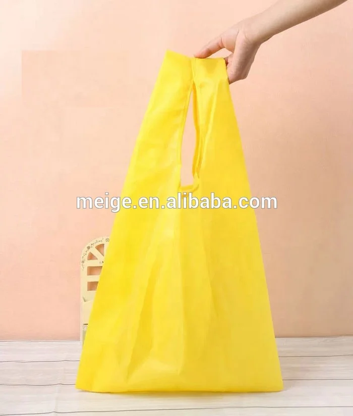 Promotional Customize Small Polyester Nylon Foldable Folding Shopping Bags With Logos