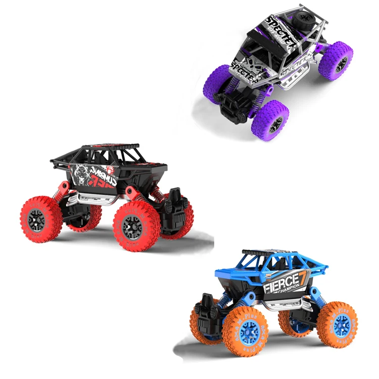 Pull Back Monster Trucks Metal Die Cast Cars 1 32 Scale  FootPull Back Vehicles Rock Climbing Off Road Car For Boy  toys