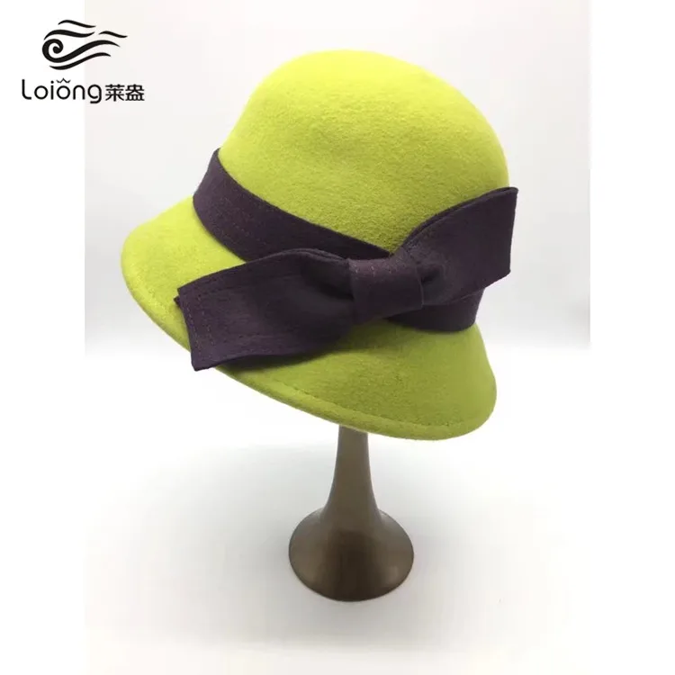 
girls cheap 100% wool felt bucket party cloche hats for ladies 