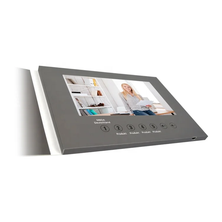 Professional Customized 2.4 4.3 5 7 10.1 inch audio video business card company presentation video advertising brochure