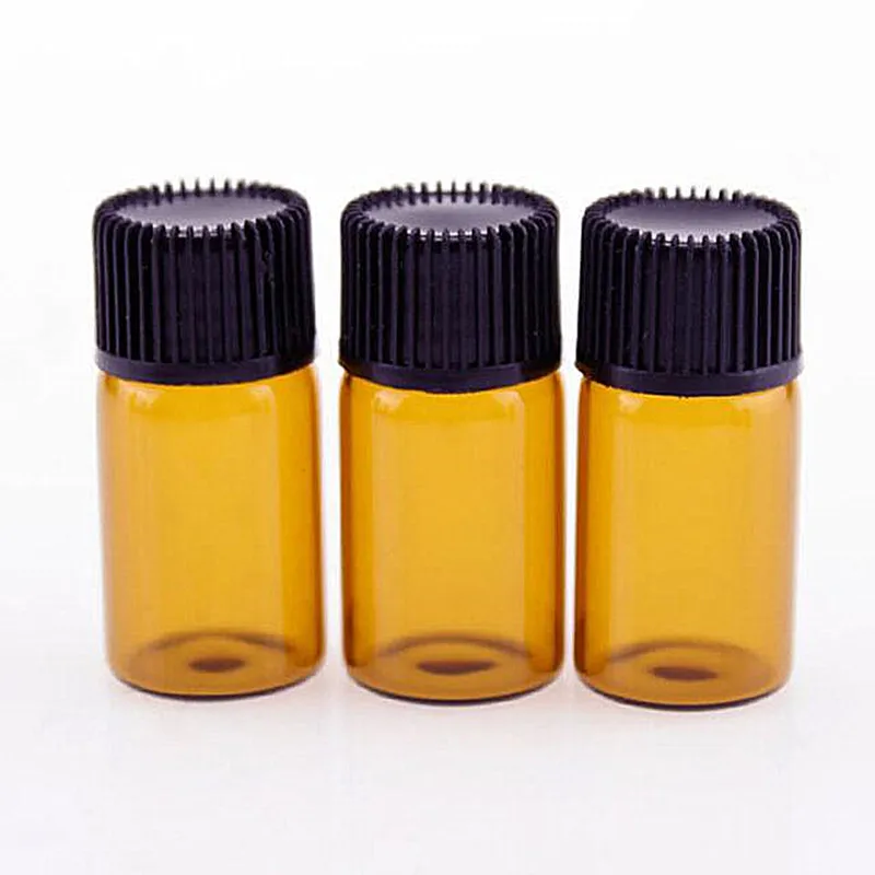 1 2 3 5 ml amber glass essential oil fragrance aromatherapy sample bottle