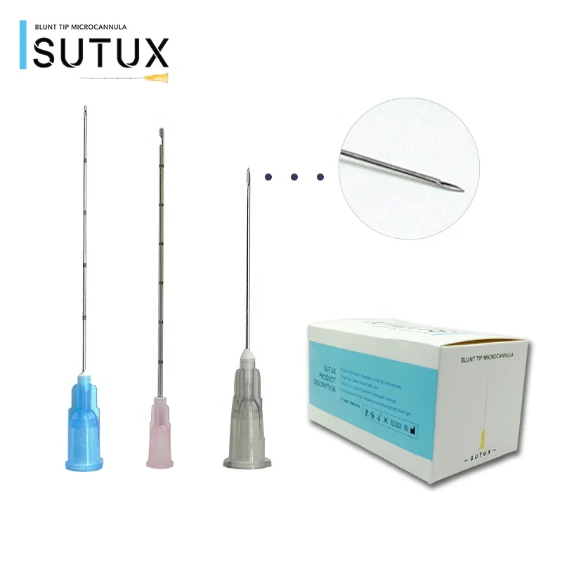 Sutux disposable safety Blunt canula needle 25g 27g for filler injection