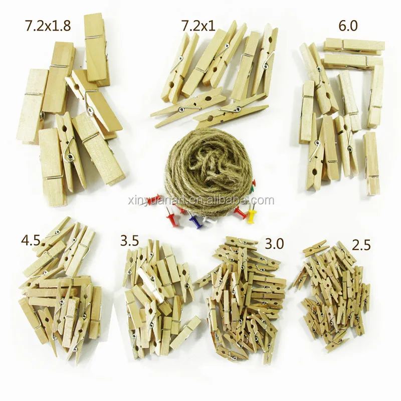 Personalized logo mini wooden clips for photo/ clothes 35mm wooden clips for christmas gift