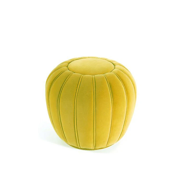Home Furniture Living Room Teal Bedroom Footstool Modern Velvet Round Ottoman With Gold Base