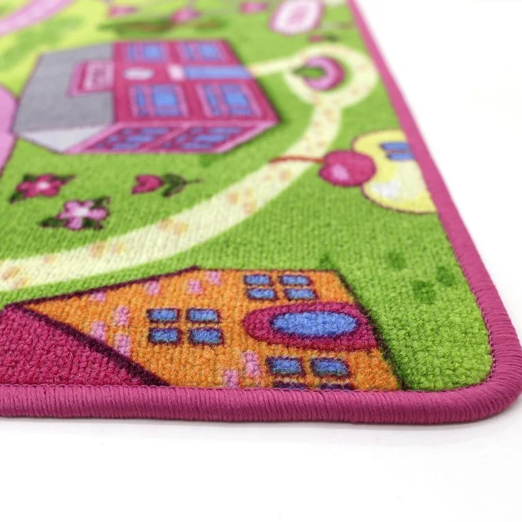 Children Kids Play City Town Village Toy Car Road Rug Free Customized 100% Polyester Chromojet Printing 100% Nylon or Polyester