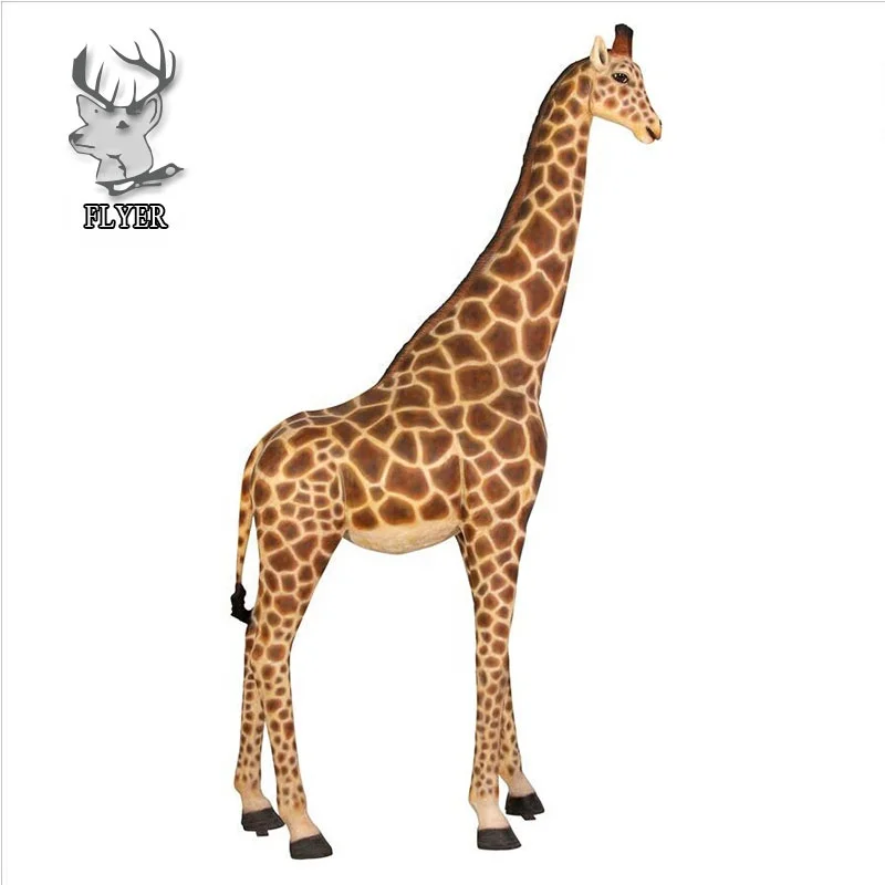 Garden outdoor decoration life size fiberglass giraffe statue