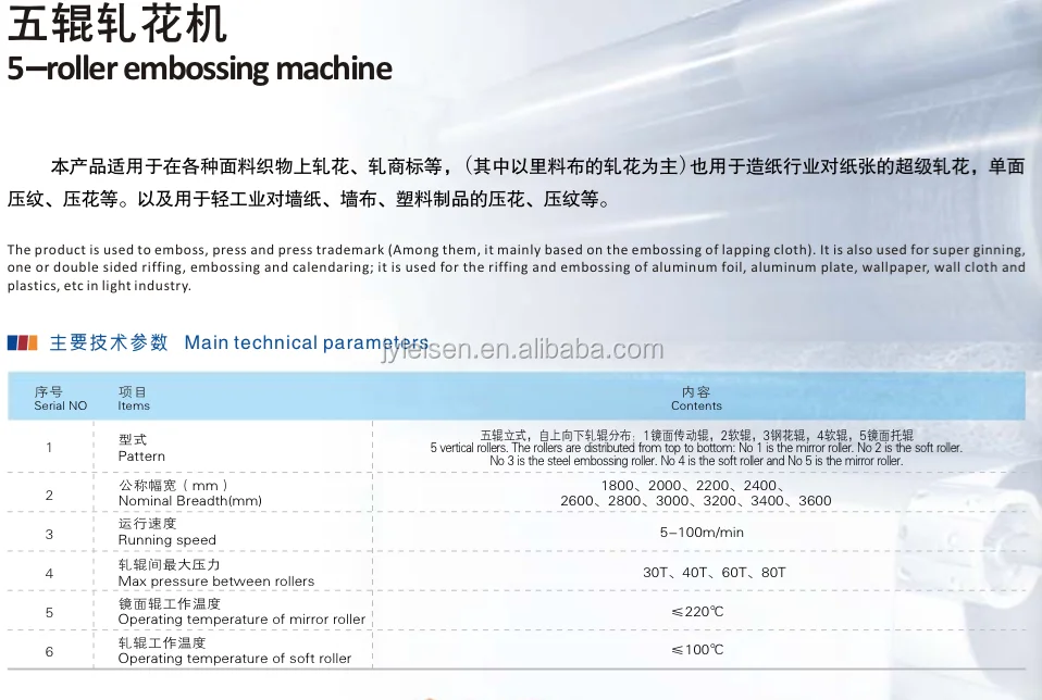 5-roller embrosing machine