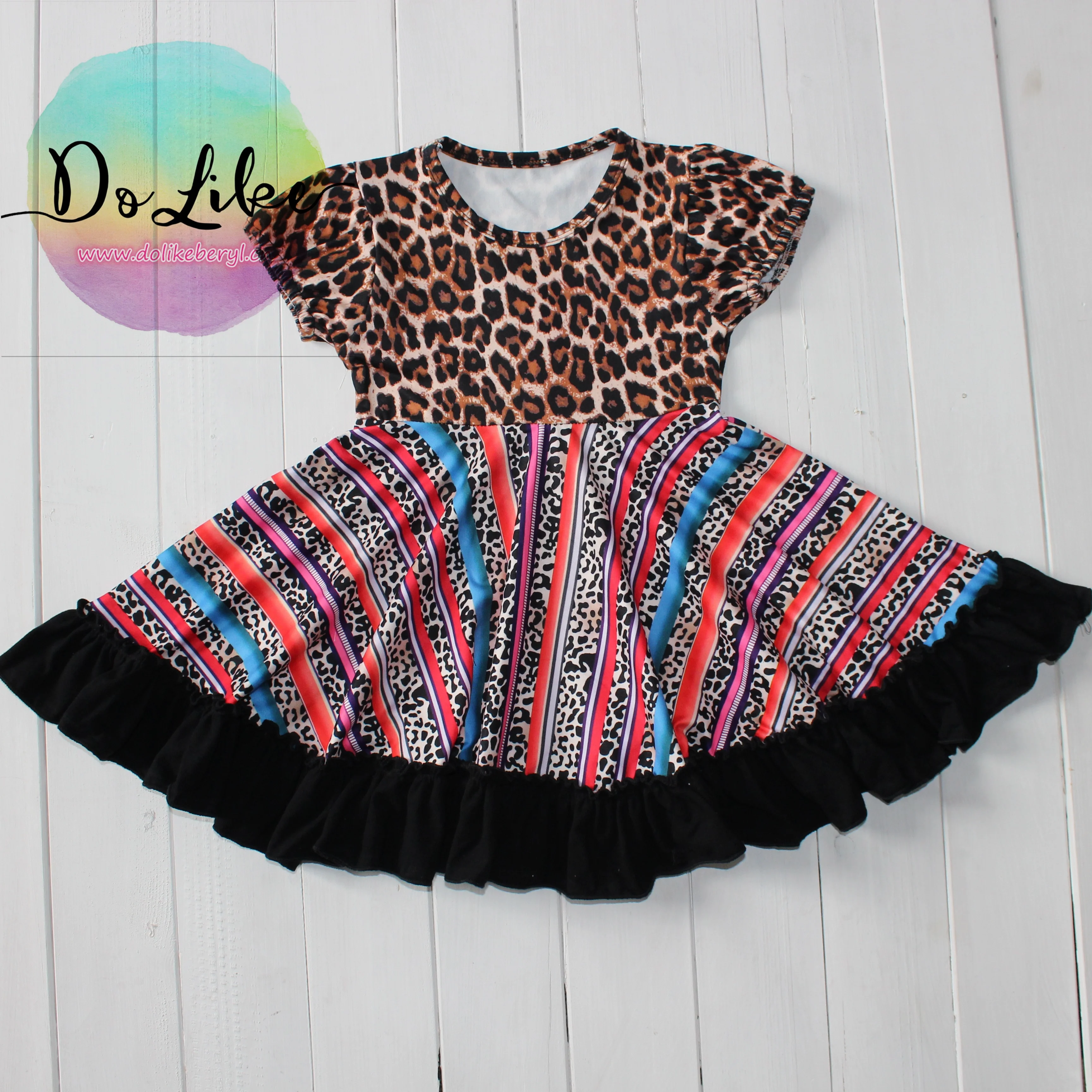 Hot Selling Popular Design Clothing Print Little Girl Skirt Fashion Kids Clothes Soft Baby Dress Leopard Skirt Girls