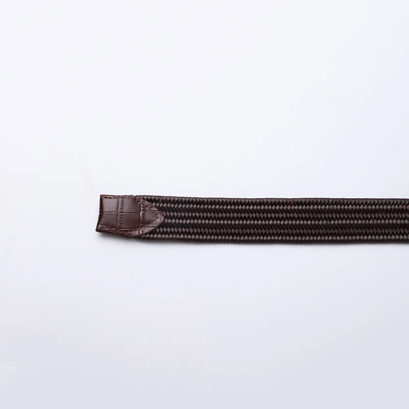 2022 New Style Germany Bonded Leather Regenerated Leather Braided Belt With Cow Leather Head and End