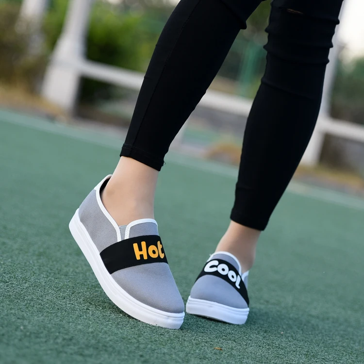 Новый стиль удобные студенческие Классические Стильные холщовые туфли на плоской подошве