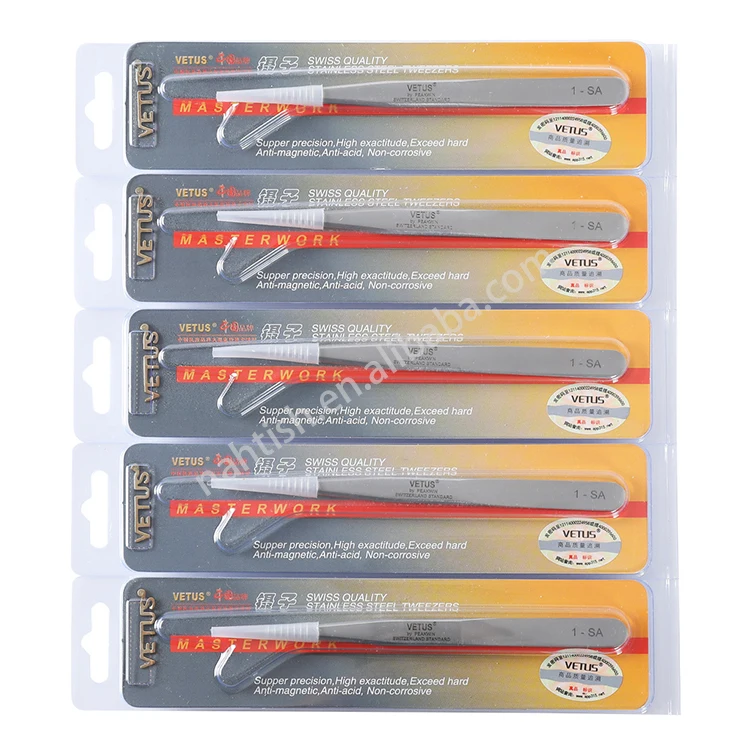 
100% Genuine Vetus Stainless Tweezers Volume Eyelash Tweezers 