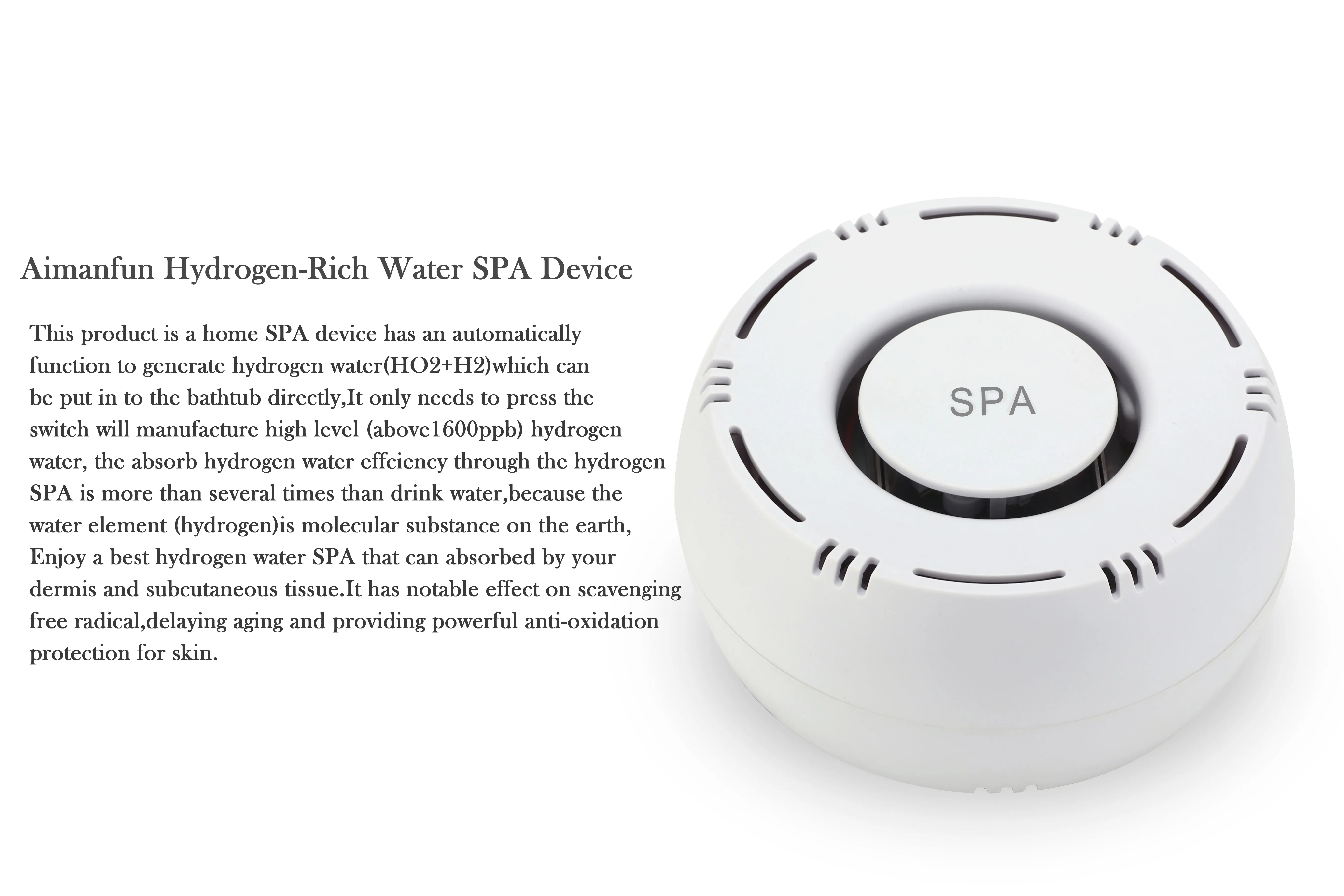 Home use hydrogen rich water SPA Device