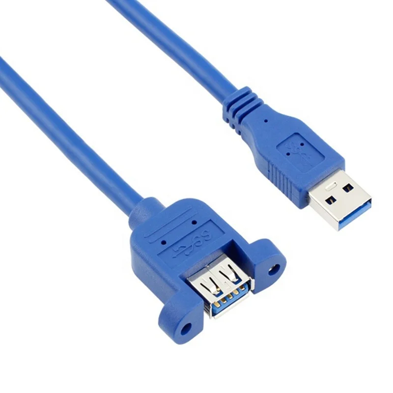 screw panel mount male to female usb3.0 usb 3.0 30cm usb extension cable 0.3m
