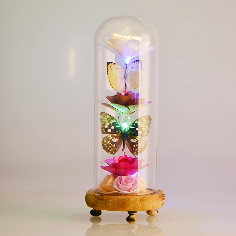 Hot sale Home& wedding decoration Various butterfly samples Custom artificial rose  flower For Baby Girl Gifts