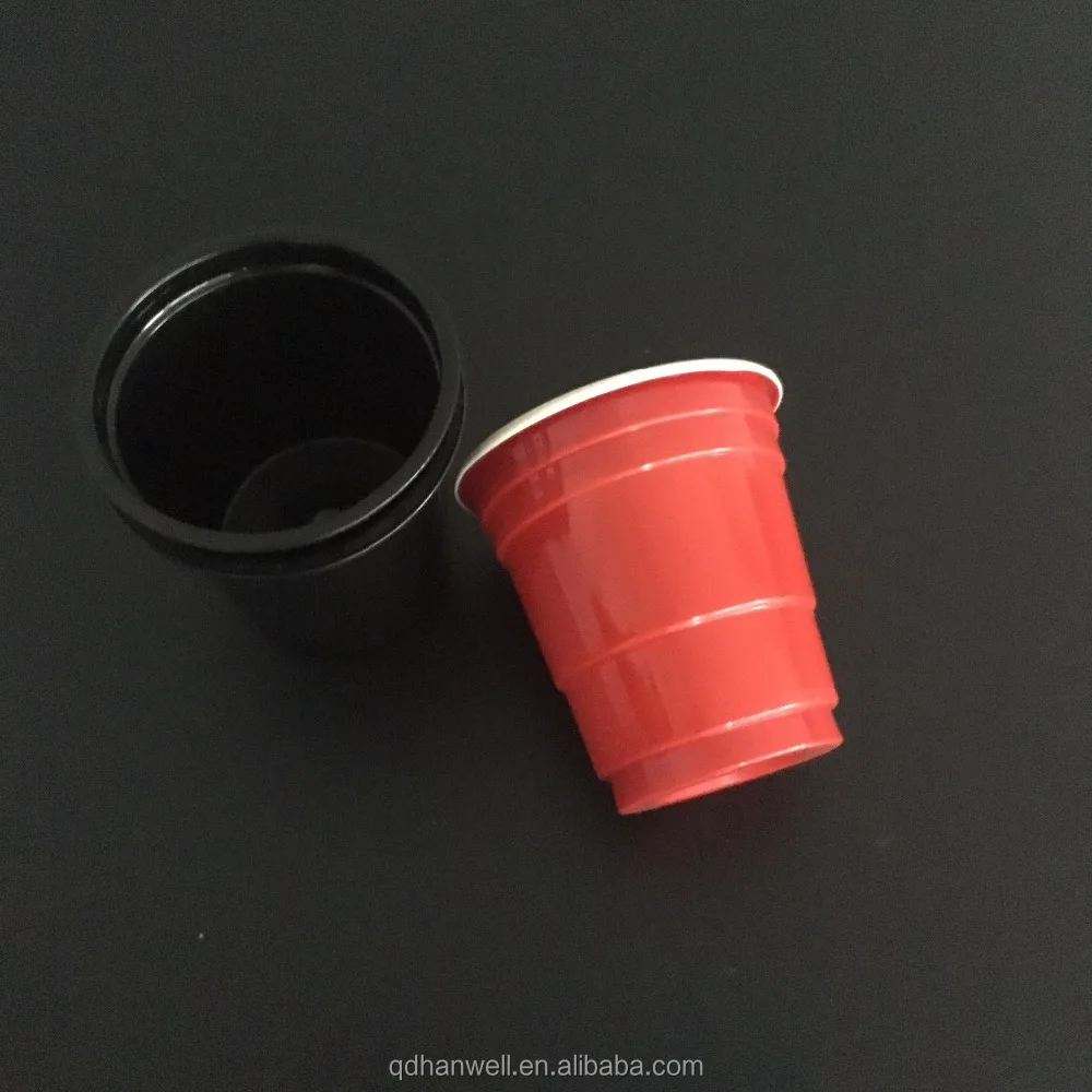 
2oz custom promotional disposable plastic red white cup 