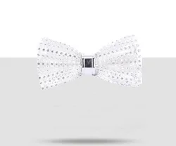 Newest Design Crystal and Leather Black Bow Tie for Boys