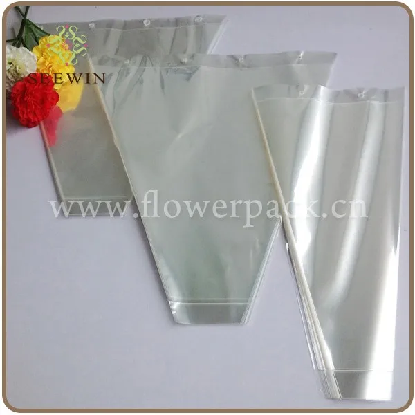 Transparent custom print plastic Bopp flower sleeves manufacturer
