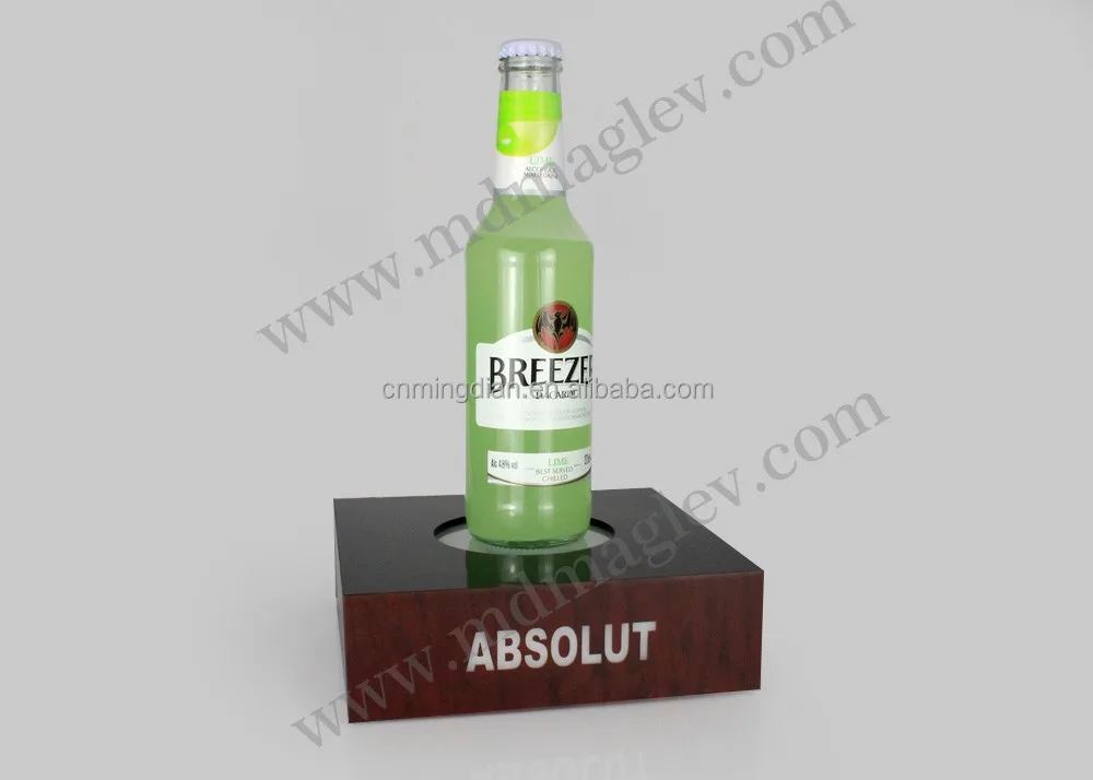 illuminated beer display pedestal, Acrylic LED wine bottle display stand, acrylic illuminated beer bottle display stands