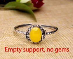 15*19 mm 925 Sterling Silver Bracelet Jewelry Cabochon Blank Settings Oval Cabochon Opal Agate Amber Setting DIY
