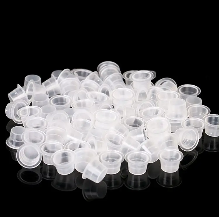 1000pcs Disposable Permanent Makeup Tattoo Ink Cup Plastic Microblading Pigment Cap Cup for Needles 9MM 12MM 15MM