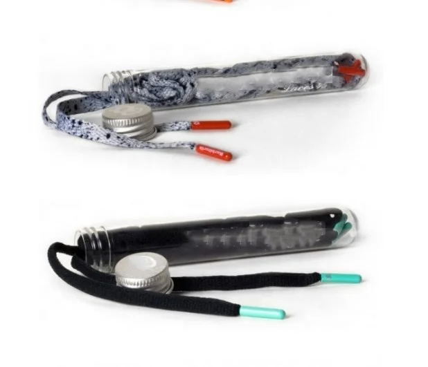 shoelace packaging  test tube with screw aluminum lid