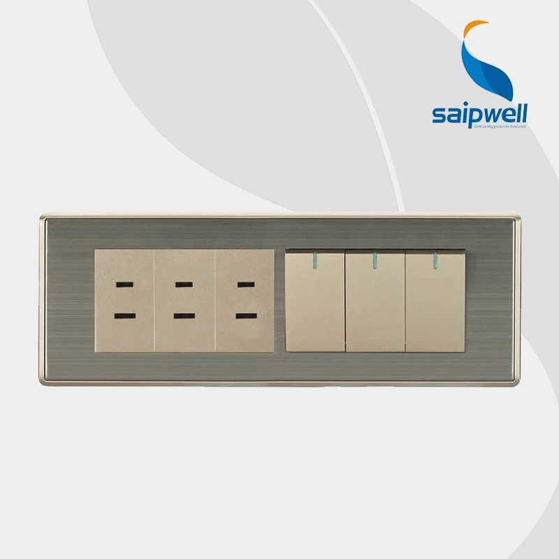 Новый дизайн, высокое качество, 10 А, сертификат SAIP/SAIPWELL, домашний настенный выключатель, розетка