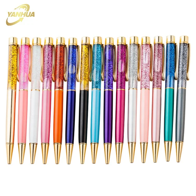 new design luxury high quality quicksand pen customised wedding logo pen