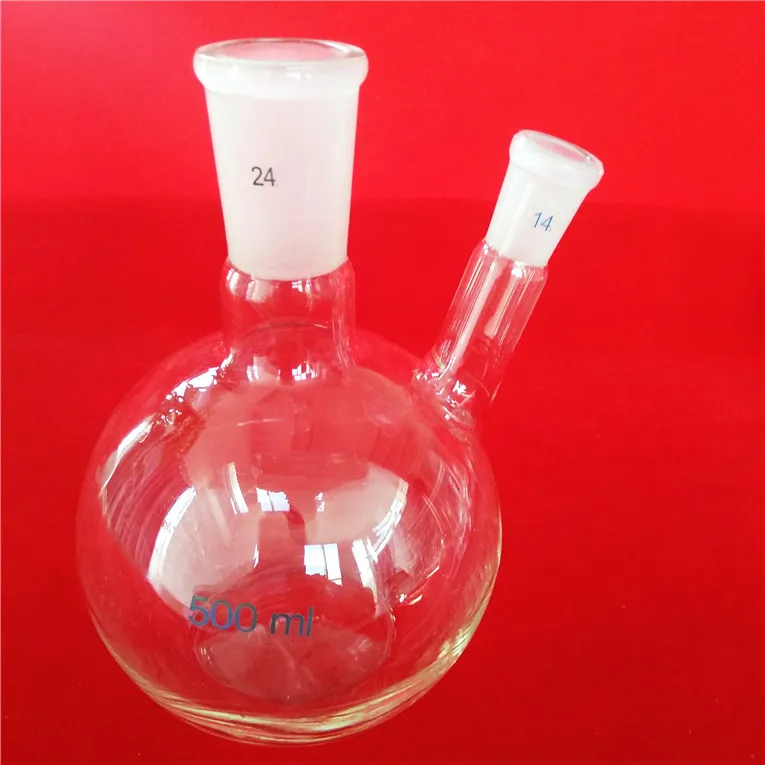 Фляга из прозрачного кварцевого стекла с двумя шейками