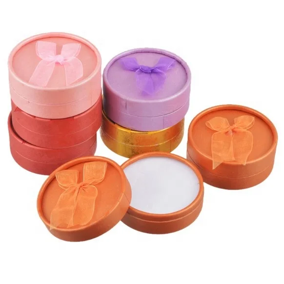 Round ribbon cheap jewellery paper ring packaging box