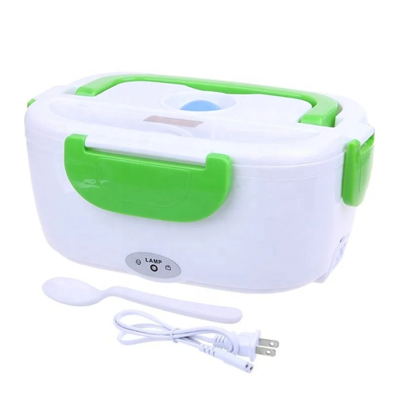 Electric no water led mini container for dips in self heating portable 12v boxes steel stainless with insulated heater lunch box