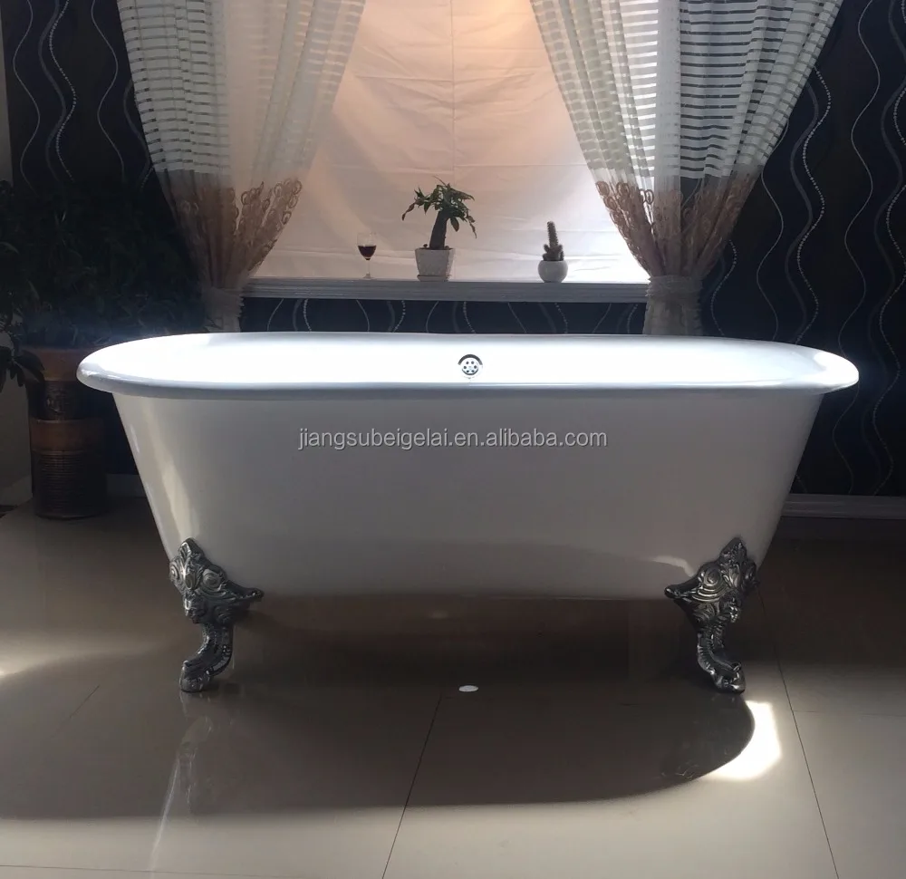 antique vintage roll top long claw feet cast iron bathtub BGL- 89-1