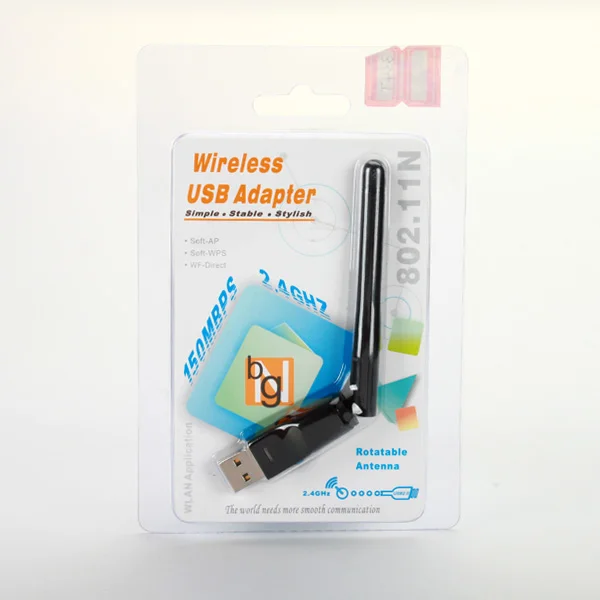 USB Wi-Fi адаптер Ralink RT5370 802.11N 150 Мбит/с 2 дБи Антенна сетевая карта