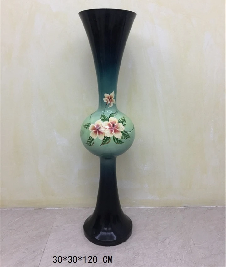 Напольная стойка, большая высокая зеленая цветная Цветочная ваза из стекловолокна