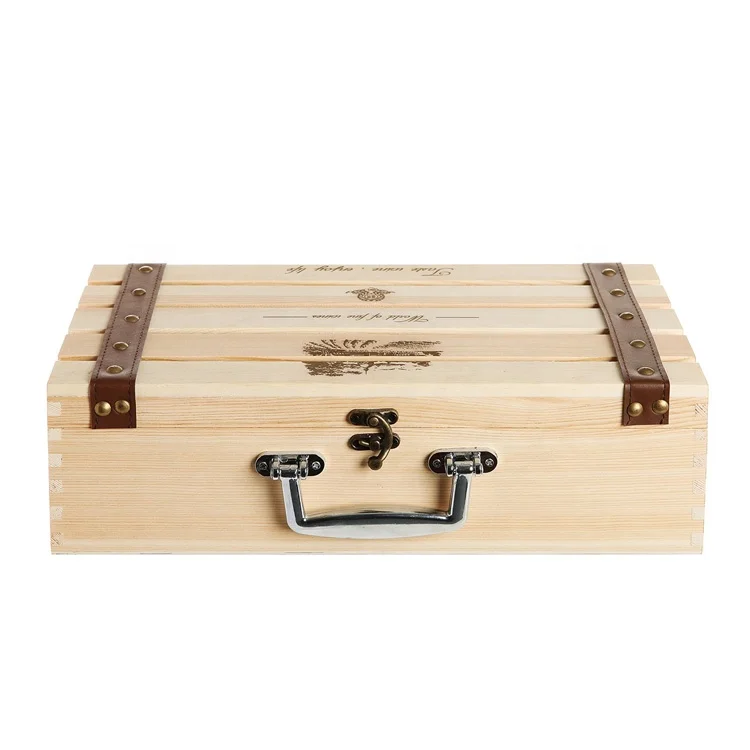 Handmade Cheap  2 Bottle Wooden Wine Boxes for Sales