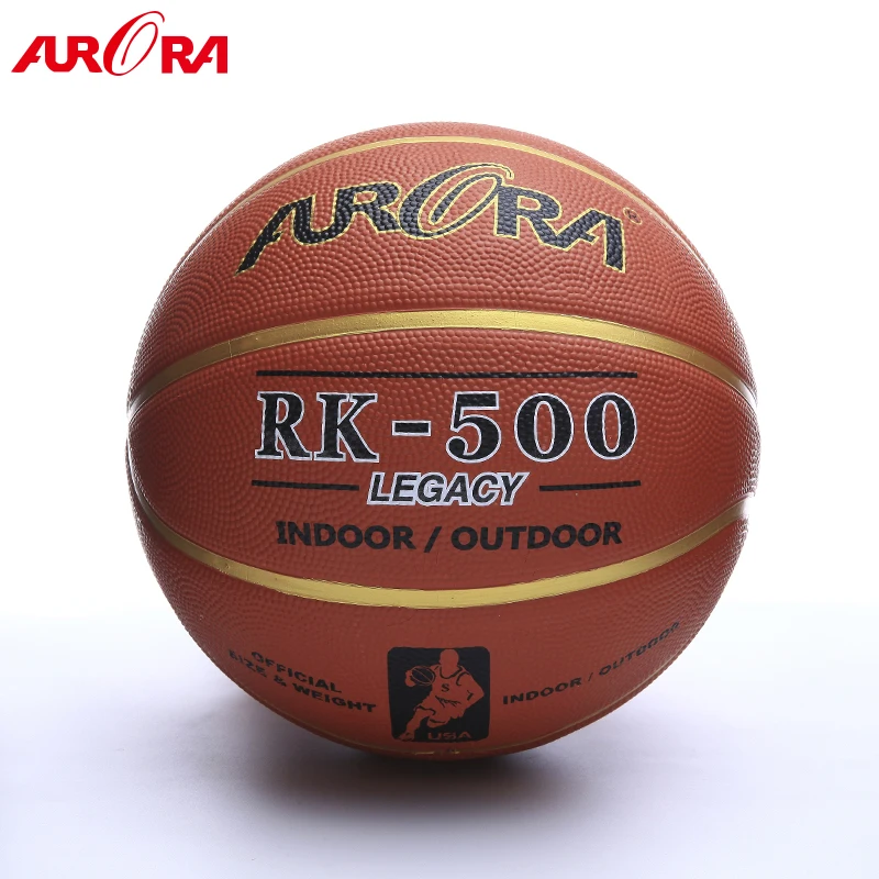Size 7/29.5 Inch  Brown Color Official Rubber Basketball 8 Panels Winding Bladder Rubber Content 35%-38%